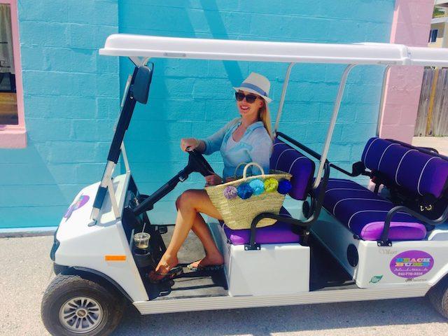TRAVELLING BY GOLF CART ON ANNA MARIA ISLAND, Florida